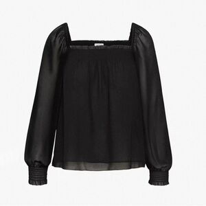 Aritzia Wilfred Alana Elegant Black Chiffon Top